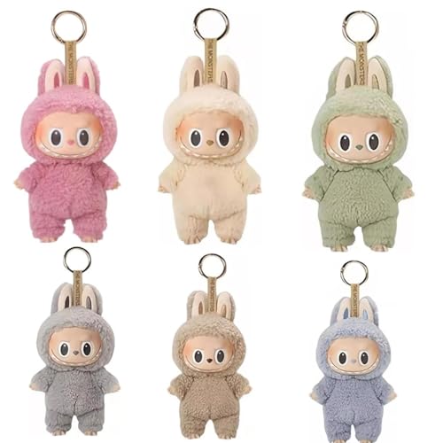 Girlove Keychain,Monster Keychain, Labubu Plush Doll Toy Anime Figure, Labubu Puppe, Macaron Doll Collectible Figures von Girlove