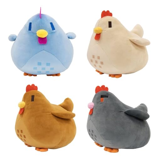 Girlove Tierhuhn Plüsch Bauernhof Henne Plüschtier Kissen Als Geschenk for Spielefans(Size:4PCs) von Girlove