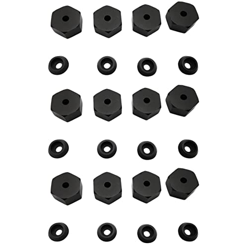 Gisoanudt 12 STÜCKE 5 mm Bis 12 mm Metall-Kombinierer-Radnaben-Sechskantadapter für D12 C24 C34 B24 B36 MN D90 D99 RC-Auto-Upgrade-Teile, Schwarz von Gisoanudt