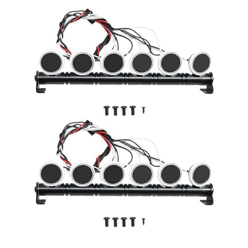 Gisoanudt 2X Metall Dach LED Licht Leiste für 1:10-4 SCX10 90027 SCX10 II 90046 D90 RC Fahrzeuge mit 6 LED Leuchten von Gisoanudt