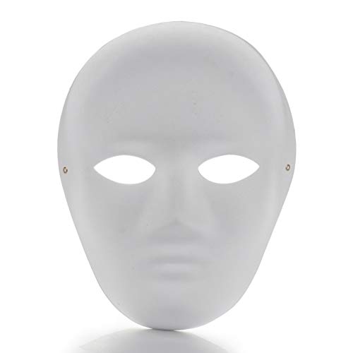 12 Stück DIY-Maske, Blanko, Malerei, Männliche Vollgesichtsmaske für Halloween, Geist, Cosplay, Hip-Hop-Tanz, Party-Gefälligkeiten (1) von GisooM