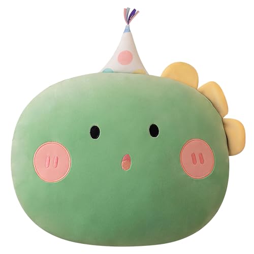 Gisqis Dino Kuscheltier Grün Plüschkissen Plüschtier Dinosaurier Kawaii Plüsch Kissen Dino Stofftier für Kinder Wohnzimmer Deko Geschenk Geburtstage 45cm von Gisqis