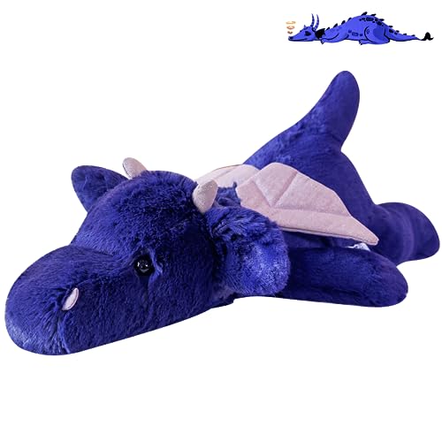 Gisqis Drachen Kuscheltier Blau Baby Süße Lustige Kuscheltiere Plüsch Drachen Stofftier Kawaii Plush Toy Geschenk für Mädchen Kinder Jungen 48cm von Gisqis