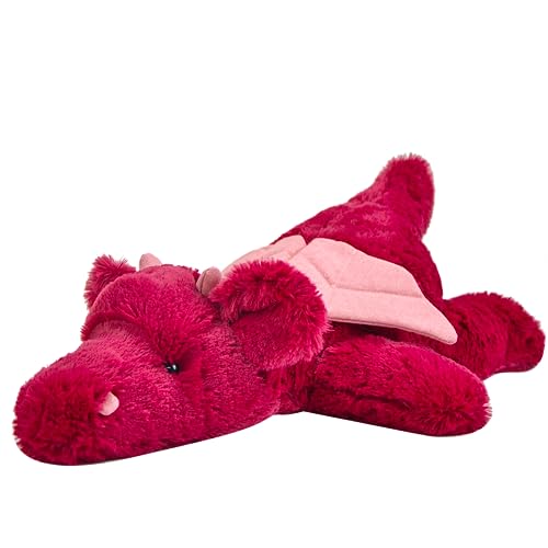 Gisqis Drachen Kuscheltier Rot Kissen Kawaii Plush Toy Baby Plüschtier Drachen Stofftier Cute Plushies Freundin Mädchen Geschenk Zimmer Deko 48cm von Gisqis