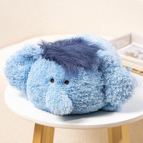 Gisqis Elefant Plüschtiere Lockig 18" Riesen Gefüllte Elefant Plüschtiere Super Soft Kawaii Umarmung Körperkissen Spielzeug Geburtstag Valentine für Kinder Mädchen Jungen Schlafzimmer Dekor Blau von Gisqis