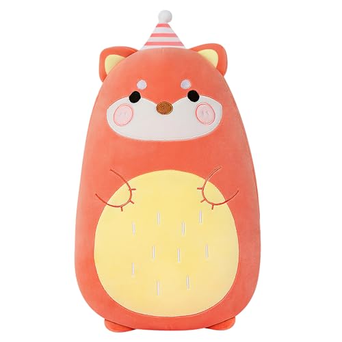 Gisqis Fuchs Kuscheltier Rosa Fox Stofftier Plush Kawaii Plüsch Kissen Kuscheltier Fuchs Plüschtier Kuschelkissen Geschenke Kinder Mädchen Jungen 45cm von Gisqis