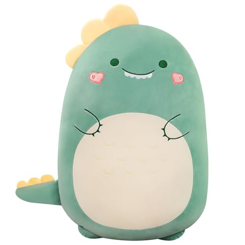 Gisqis Dinosaurier Kuscheltier Grün Plüschkissen Plüschtier Dinosaurier Kawaii Plüsch Kissen Dino Stofftier Wohnzimmer Deko Geschenk Geburtstage 44cm von Gisqis