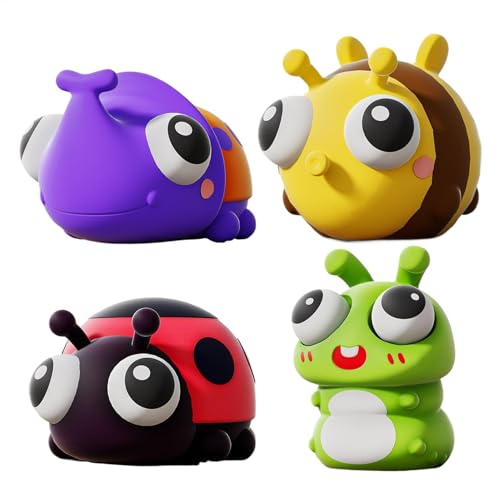 Animal Squeeze Toys, 4X Eye-Popping Stress Relief Figures, Soft Perceptual Fidget Toy, Interactive Mood Booster for Kids, Adults, Children, 20x20x15cm von Gitekain