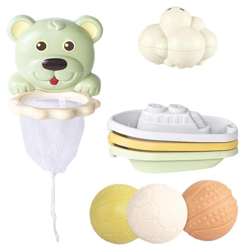 Basketball Hoop Bathtub, Bath Basketball Toys, Kids Water Bath Toys, Fun Bath Shower Toys, Bath Toy with 3 Balls, Bathtub Cloud Shower, Bath Toy Boats Set, Kids Bathtub Basketball, Bath Hoop for Kids von Gitekain