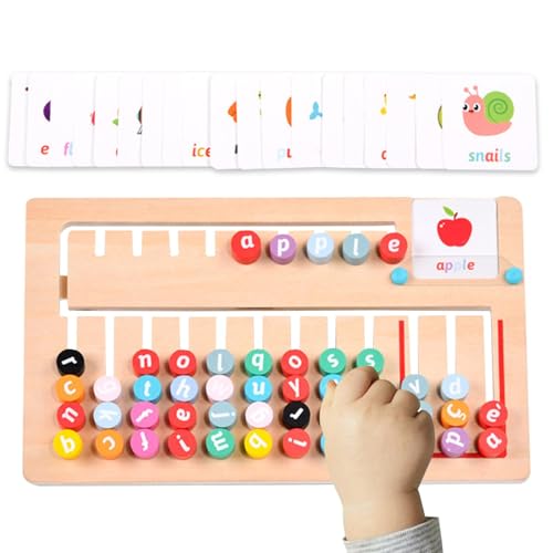 Buchstaben-Matching-Spiel, Kinder Rechtschreibspiele, Holz-Lernpuzzle, Pädagogisches Buchstabenpuzzle, Matching-Puzzle-Spiel, Holzalphabet-Puzzle, Lernspielzeug, Rechtschreib-Lernspielzeug für Kinder von Gitekain