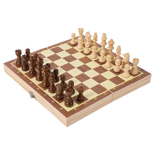 Chess Set, Interactive Travel Chess Game, Wooden Folding Board with Built-in Storage, Portable Compact for Christmas Birthday, 9.45x9.45 inches, Desktop, Travel von Gitekain