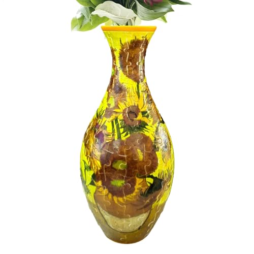 Flower Vase Puzzle, Decorative Engaging Challenging Handcrafted, Puzzle Flower Paperboard Puzzles Tactile Pieces 3D Jigsaw for Centerpiece 11 x 11 x 24.5 cm Colorful von Gitekain