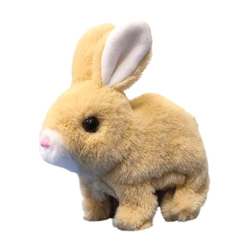 Gitekain Electronic Hopping Rabbit, Plush Electric Jumping Toy, Interactive Bunny with Wiggling Ears, Pretend Pet for Children and Adults, Fun Bedroom or Study Activity (6.69x6.5x3.54 in) von Gitekain