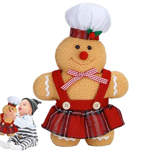 Gitekain Lebkuchenmann-Plüschtiere, Lebkuchen-Plüschtier,Lebkuchenmann Weihnachten gefülltes Plüschtier - Tragbare Lebkuchen-Plüschtiere für Arbeitszimmer, Sofa, Schlafzimmer, Wohnzimmer von Gitekain