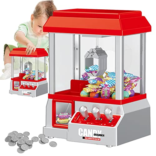 Gitekain Spielzeug-Klauenmaschine,Retro Claw Machine Arcade-Spiel - Candy Machine Retro Karnevalsmusik und 24 Spielmünzen Geburtstagsgeschenk Spiel, Süßigkeiten, Spielzeug oder kleine Preise von Gitekain