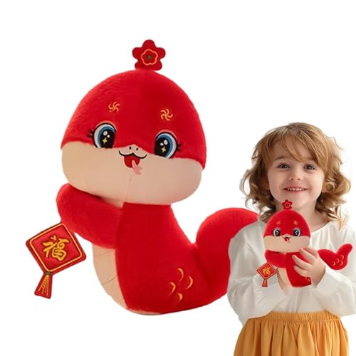 Gitekain Year of The Snake Doll, Snake Plush Toys, Red Snake Plushie, Spring Festival Plush Doll, Year of The Snake Toy, Snake Stuffed Toy, Chinese Plush, Snake Plushie Home Decor, von Gitekain