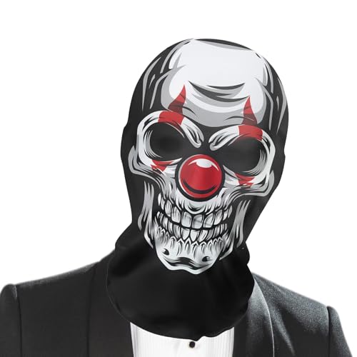Gruselige Halloween-Maske | Geister-Halloween-Kostüme | Böse Geisterkostüme, realistische Geistermaske, gruselige Maske mit blutendem Schädel, Halloween-Cosplay-Maske mit beweglichem Kiefer für von Gitekain