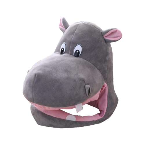 Hippo Costume Hat, Adjustable Animal Headgear, Soft Plush Hippo Hat, Cosplay Hippo Headwear, Funny Animal Party Hat, Breathable Hippo Costume, Halloween Hippo Headgear, Christmas Animal Hat, Cute von Gitekain