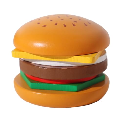 Hölzernes Burger-Sandwich-Stapelspielzeug | Spielen Sie Essensspielzeug | Burger-Sandwich-Spielzeug, Pädagogisches Vorschul-Lernspielzeug, Feinmotorik-Spielzeug Für Kinder, Burger-Stapelspielzeug Für von Gitekain