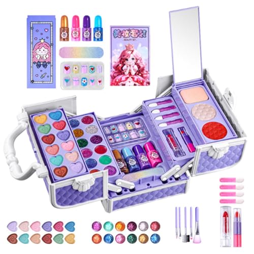 Kids Makeup Kit, Girls Princess Makeup Toys, Washable Makeup Set for Kids, Pretend Play Makeup Toy, Purple Makeup Kit for Girls, Dance Show Makeup Kit, Makeup Set for Kids, Kids Pretend Makeup Toy von Gitekain