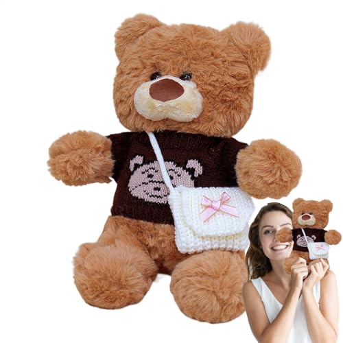 Plush Bear with Clothes, Decorative Stuffed Animal Pillow, Cute and Cozy Bear Plush Toy with Removable Outfit for Girlfriend, Mom, Anniversaries and Birthdays, 11.81 Inches von Gitekain