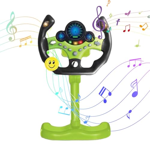 Simuliertes Lenkrad für Kinder, simulierter Fahrcontroller | Simuliertes Fahrspielzeug mit Licht, Musik und Sound,Simulation tragbarer Fahrcontroller, Musik- und Soundspielzeug für Kleinkinder, pädago von Gitekain