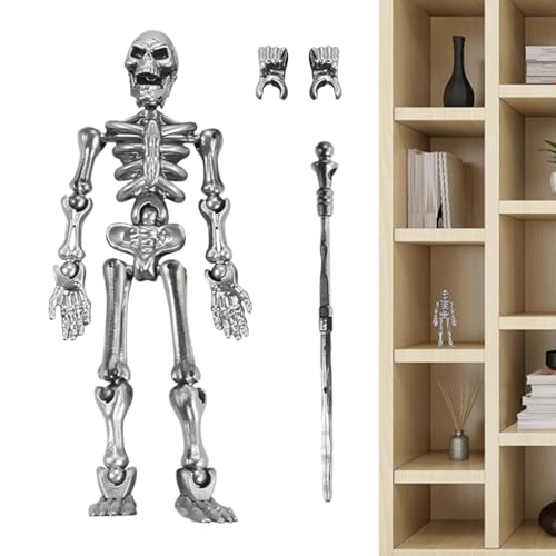 Skeleton Action Figure, Fully Poseable Jointed Model, Movable Assembly Figurine, Flexible Full-Body Skeleton for Desk, Bookshelf, Halloween Decor, and Crafts von Gitekain