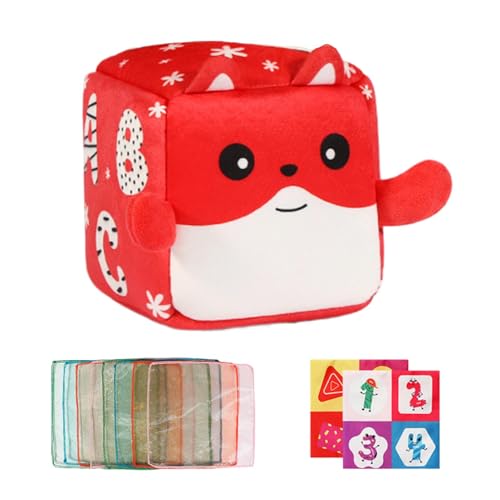 Spielzeug Taschentuchbox für Kinder, Tiermuster Tissue Box Spielzeug, Soft Tissue Box Spielzeug, Sensorisches Taschentuchspielzeug für, Knisterpapier Taschentuchspielzeug, Stofftier von Gitekain