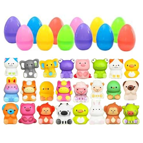 Squeeze Toy Easter Eggs, Soft Prefilled Animal Stress Relief Toys, Slow Rising Cute Basket Stuffers, Holiday Party Favors, 12/24 Pieces for Kids & Adults von Gitekain