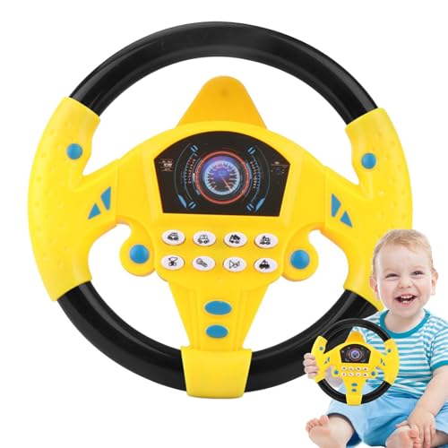 Steering Wheel Toy, Interactive Driving Game, Simulated Driving Controller, Early Education Sounding Toy, Motor Skill Development Toy, Kids Driving Game, Suction Cup for Birthday Holiday von Gitekain