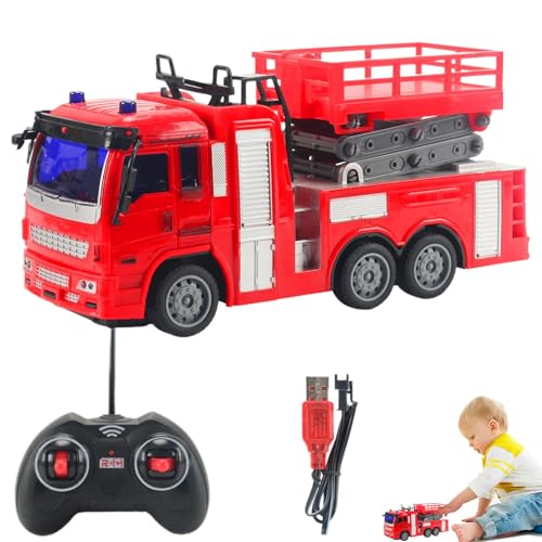 Toddler Fire Truck Toys, Children's Fire Truck Car Set, Construction Truck Toys, Fire Truck Toys with Lighting Effects, Interactive Fire Engine Toys, Educational Toddler Toys, Safe Fire Truck Toys von Gitekain