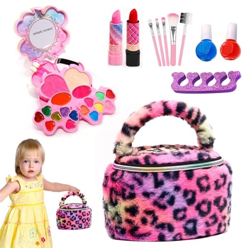 Washable Makeup for Little Girls, Pretend Makeup Toys, Real Cosmetic , Toddler Makeup Kit, Makeup Set for 3-12 Year Old Girls, Dress Up Makeup Kit, Kids Nail Accessory Set, Washable Makeup von Gitekain