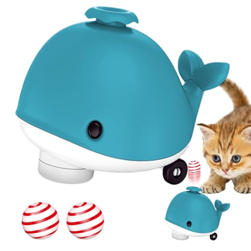 Whale Floating Ball, Electric Floating Ball, Flexible Wheels & Music Function, Cooling Fan, Pet Supplies, Balancing Blowing Games for Cats, Kittens, 5.63x4.06x4.72 Inches von Gitekain