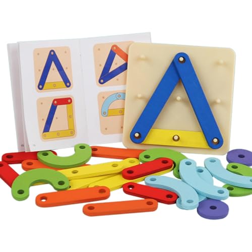 Wooden Letter, Number Construction Puzzle, Educational Stacking Blocks Toy Set, Fine Motor Skills Development, Early Learning Activity Toy, Ideal for Toddler Ages 3-5 von Gitekain