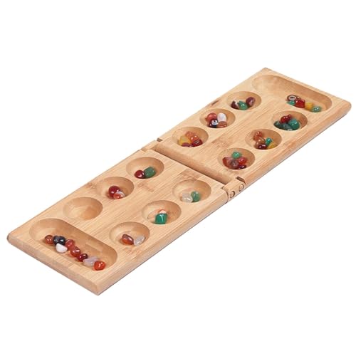 Wooden Mancala Chess Set, Educational Puzzle Board, Interactive Classic Mancala Games, Two Player Table Game for Kids Adults, Family Game Night, 32x10 cm Package Include 1 Set von Gitekain