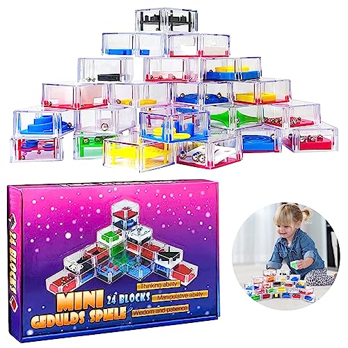 24 Stück Mini Denkspiel Knobelspiel, Geduldspiele, Knobelspiel, 3D Geduldsspiele Denkspiel, Geschicklichkeitsspiel für Kinder Erwachsene, Spielzeug Kindergeburtstag Mitgebsel von Giugio