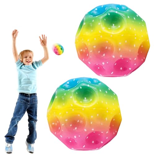 Giugio Moon Ball, Mini Jump Ball, Jump Ball, 6.6 cm Super High Bouncing Lightweight für Kinder Springen Ball, Leicht Greifbar, Flummies für Kinder, Interaktives Spielzeug zum Stressabbau (A) von Giugio