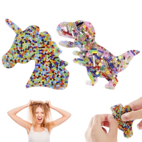 Giugio Skin Picking Fidget, 2PCS Picky Pad, Fidget Toys Sensory, Picking Pad Stress für Erwachsene & Kinder, Dinosaur + Einhorn Skin Picking Fidget Toy, Sensorisches Spielzeug für Anti Skin Pickin von Giugio