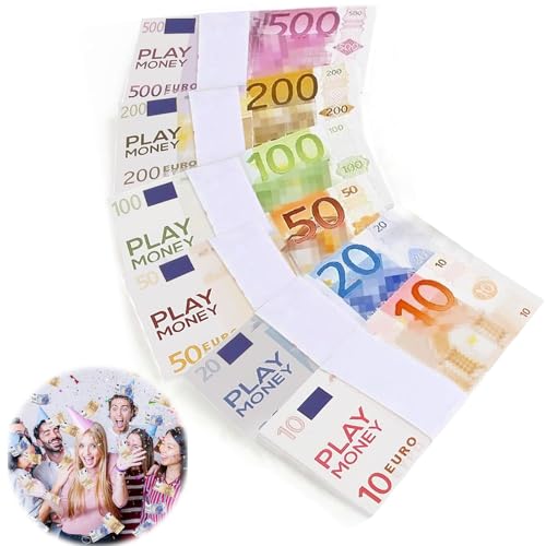 Giugio Spielgeld für Kinder, Euro Spielgeld, Fake Geld, kaufladen zubehör, Movie Money, Falschgeld für Rollenspiel, Kinderspielzeug, für Rollenspiele, zum Rechnen und Lernen, Einkaufsladen Kinder von Giugio