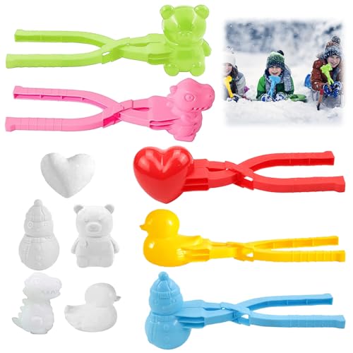 Schneeballzange, 5 Stück Schneeball Former, Winter Schneeball Form Spielzeug, Sandball Schneeball Snowball Clip, Schneeball-Maker-Werkzeug mit Griff, Schneeball Clip für Kinder im Freien Spielen von Giugio