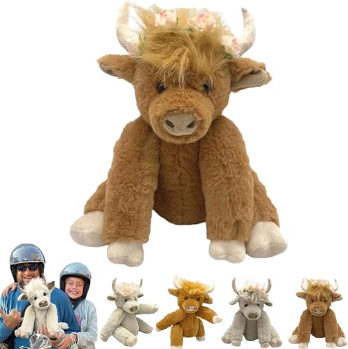 Giurui Highland Cow Plush Toy, Highland Cow Plush Toy, Cute Highland Cow Soft Plush Toy, Highland Cow Stuffed Animal, Highland Cow Plush Toy Realistic Shape, Stress Relief Toy (Brown A) von Giurui