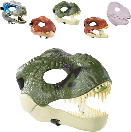 Hund Dinosaurier Maske Kopfbedeckung, Hundemaske Dinosaurier, Dino Maske beweglicher Kiefer, Hund Dinosaurier Maske Kopfbedeckung, offener Mund Fütterung-T-Rex Haustiermaske, Dinosaurier Gesichtsmaske von Giurui