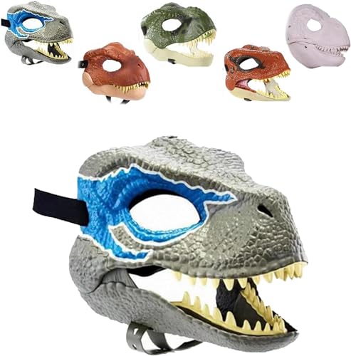 Hund Dinosaurier Maske Kopfbedeckung, Hundemaske Dinosaurier, Dino Maske beweglicher Kiefer, Hund Dinosaurier Maske Kopfbedeckung, offener Mund Fütterung-T-Rex Haustiermaske, Dinosaurier Gesichtsmaske von Giurui
