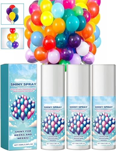 Shine Spray, 95.8 g High Shine Spray für Latexballons, Glanzspray für Outdoor, Instant-Hochglanzballons für Partydekoration für lange Haltbarkeit (3 Stück) von Giurui