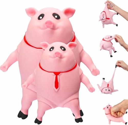 Stress Pig Squishy Toy, Pink Novelty Cute Pig Toy, 2025 New Stress Relief Pig Toy Soft and Elastic Decompression Toy, Squeeze Piggy Stress Relief Toy, Funny Animals Fidget Toy (Mixed) von Giurui