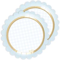 Pappteller in Hellblau und Gold zur Babyparty, 8er Pack von Givi Italia S.r.l.