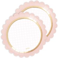 Pappteller in Rosa und Gold zur Babyparty, 8er Pack von Givi Italia S.r.l.