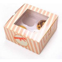 Muffin-Box, orange gestreift, 2 Stück von Givi Italia