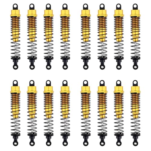 Giwnhvx 16 Stücke StoßDäMpfer 108Mm Aluminium Legierung, Vorne Hinten Montierte DäMpfer Federung für 1/10 RC Auto Gelb von Giwnhvx