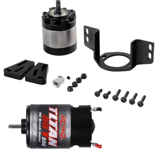 Giwnhvx 550 Gebürsteter Motor Wasserdicht 55T mit 1:5 Untersetzungsgetriebe für 1/14 Anhänger 1/10 RC Auto Crawler Axial SCX10 TRX4 Teile Zubehör von Giwnhvx